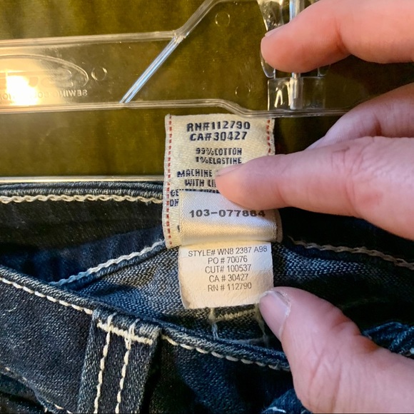 Dark Wash Contrast Stitching True Religion Jeans - Picture 10 of 12